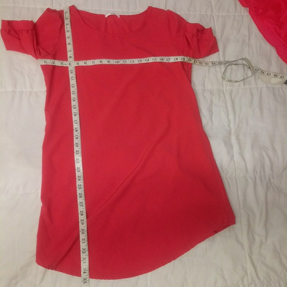 Coco and Main Shift Dress Size L Coral Chiffon New - Picture 10 of 10